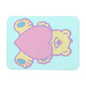 かわいいテディベア ハート マグネット (横)