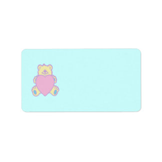 かわいいテディベア ハート ラベル