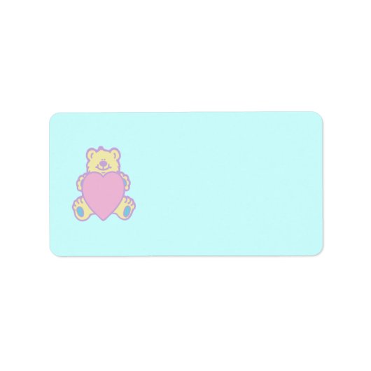 かわいいテディベア ハート ラベル (正面)