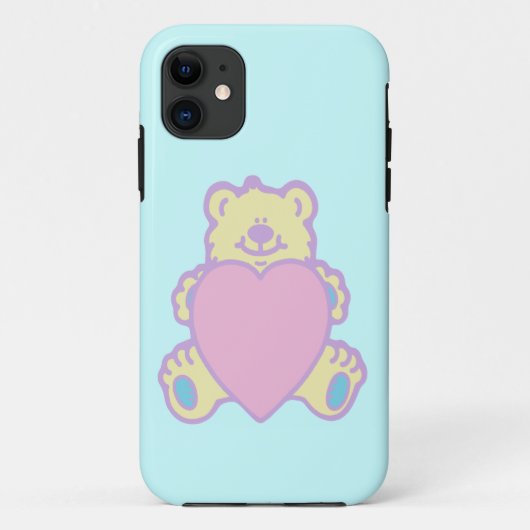 かわいいテディベア ハート Case-Mate iPhoneケース (裏面)