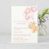 かわいいテディベア&バルーンベビーシャワー 招待状 (スタンド正面)