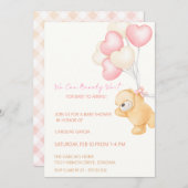 かわいいテディベア&バルーンベビーシャワー 招待状 (正面/裏面)