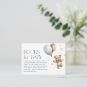 かわいいテディベア&バルーン少年のベビー エンクロージャーカード (スタンド正面)