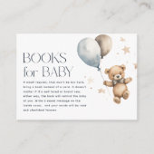 かわいいテディベア&バルーン少年のベビー エンクロージャーカード (正面)