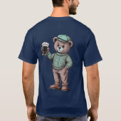 かわいいテディベア ビールを持つ Tシャツ (裏面)
