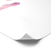 かわいいテディベア ピンク風船 子どもの名前 ポスター (角)