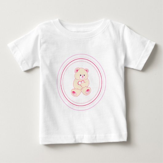 かわいいテディベア ベビーTシャツ (正面)