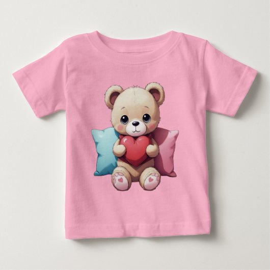 かわいいテディベア ベビーTシャツ (正面)