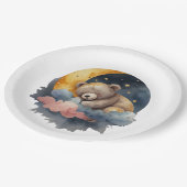 かわいいテディベア ペーパープレート (アングル)