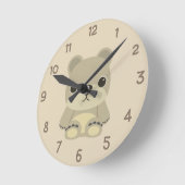 かわいいテディベア ラウンド壁時計 (傾斜)