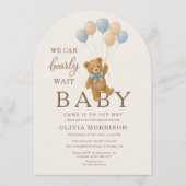 かわいいテディベア　待ち遠しい 招待状 (正面)