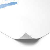 かわいいテディベア 青い風船 男の子の名前 ポスター (角)