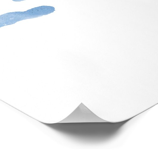 かわいいテディベア 青い風船 男の子の名前 ポスター (角)