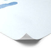 かわいいテディベア 青い風船 男の子の名前 ポスター (角)