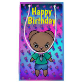 かわいいテディベアfor誕生日 スモールペーパーバッグ (正面)