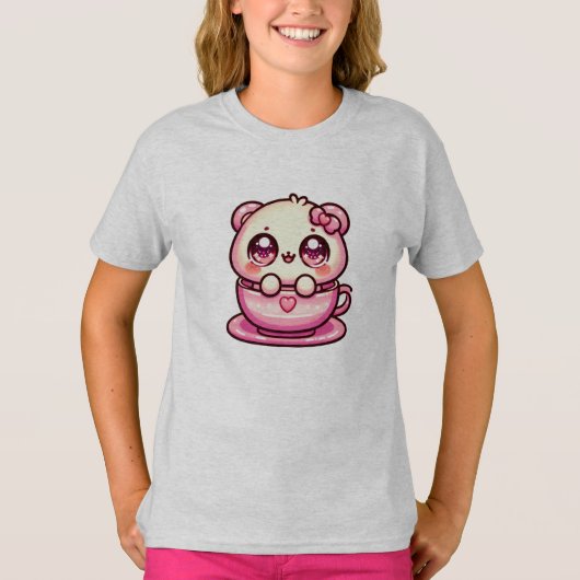 かわいいテディベアin a Cup Tシャツ (正面)