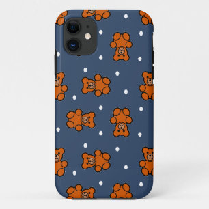 かわいいテディベアon水玉模様 iPhone 11 ケース