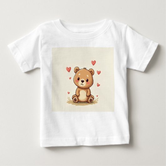 かわいいテディベアTシャツ ベビーTシャツ (正面)