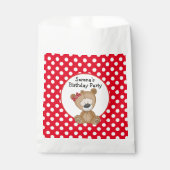 かわいいテディベアwith水玉模様誕生日 フェイバーバッグ (正面)
