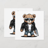 かわいいテディミーム 招待状 (正面/裏面)