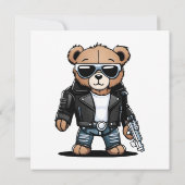 かわいいテディミーム 招待状 (裏面)