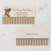 かわいいテディー・ベアのシェフのベーカリーの名刺 名刺 (正面/裏面)