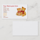 かわいいテディー・ベア 名刺 (正面/裏面)