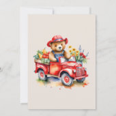 かわいいテディ地元で育った赤ちゃんシャワー赤ピックアップ 招待状 (裏面)