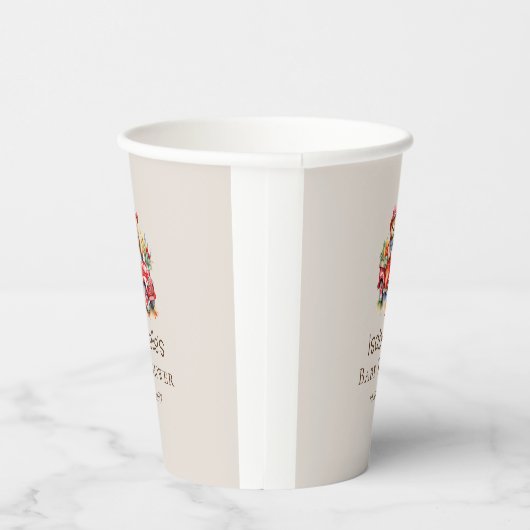 かわいいテディ地元で育った赤ちゃんシャワー赤ピックアップ 紙コップ (右)