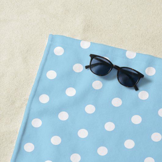 かわいいテディ水玉模様は青と白を星にする ビーチタオル (インサイチュ)