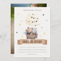 かわいいテディ熱い空気バルーンキッズフォト誕生日