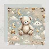 かわいいテディ誕生のお知らせ/招待状 招待状 (正面/裏面)