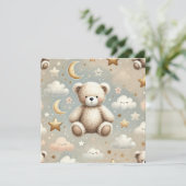 かわいいテディ誕生のお知らせ/招待状 招待状 (スタンド正面)