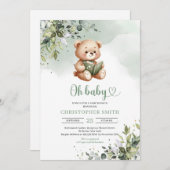 かわいいテディ読ベアの本男女兼用 招待状 (正面/裏面)