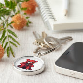 かわいいテディ赤い少年 キーホルダー (側面)