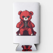 かわいいテディ赤い少年 スリム缶クーラー (裏面)