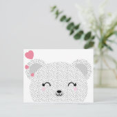 かわいいテディ・バレンタイン・ベア・ハグ・ガール シーズンポストカード (スタンド正面)