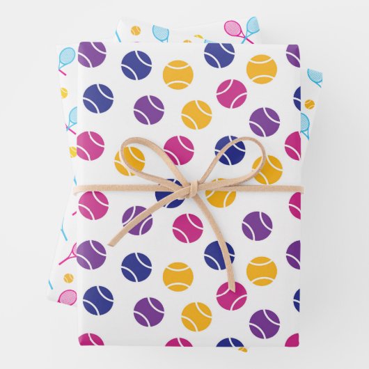 かわいいテニスのモチーフ ラッピングペーパーシート (インサイチュ)