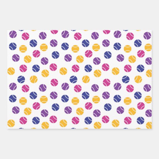 かわいいテニスのモチーフ ラッピングペーパーシート (正面)