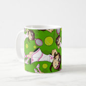 かわいいテニスの女の子のマグ コーヒーマグカップ (正面左)