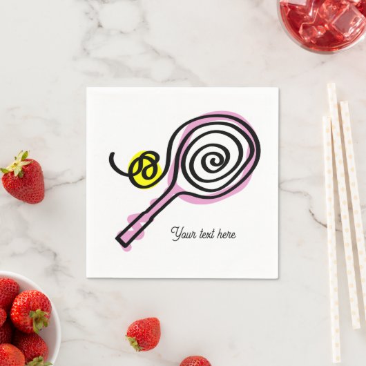 かわいいテニスをテーマにした誕生日パーティーのナプキン スタンダードカクテルナプキン (インサイチュ)