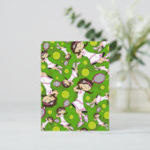 かわいいテニスガールカード ポストカード (スタンド正面)