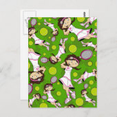 かわいいテニスガールカード ポストカード (正面/裏面)