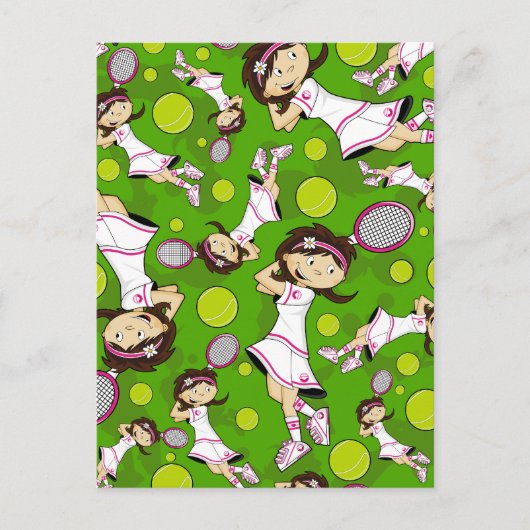 かわいいテニスガールカード ポストカード (正面)