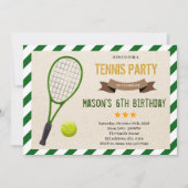 かわいいテニスパーティの招待状 招待状 (正面)