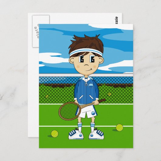 かわいいテニスボーイはがき ポストカード (正面/裏面)