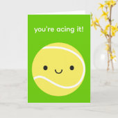 かわいいテニスボール カード (黄色い花)