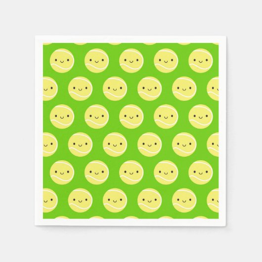 かわいいテニスボール スタンダードカクテルナプキン (正面)