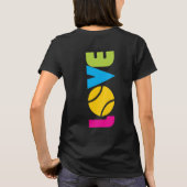 かわいいテニスLOVE,名前をカスタムする Tシャツ (裏面)
