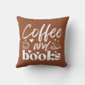 かわいいテラコッタコーヒーと本好きのギフト クッション (裏面)